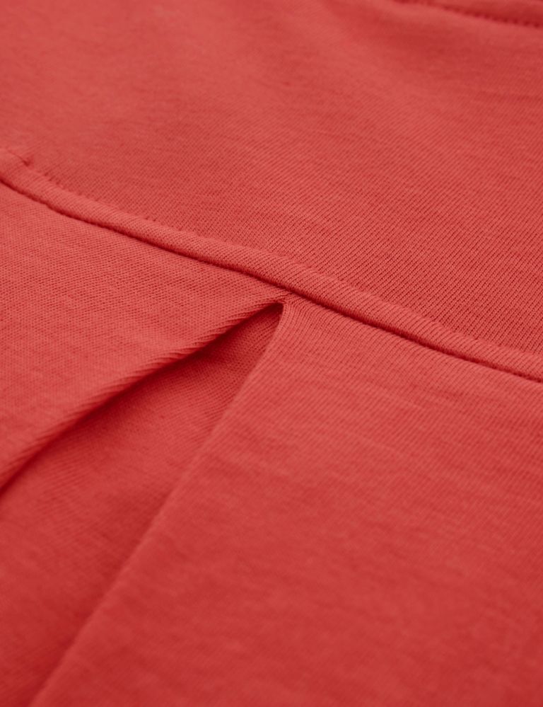Pure Cotton Jersey Pleat Detail Midi Smock Dress 7 of 7