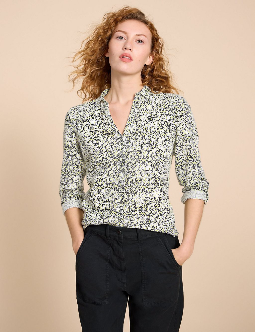 Pure Cotton Jersey Printed Collared Shirt 3 of 6