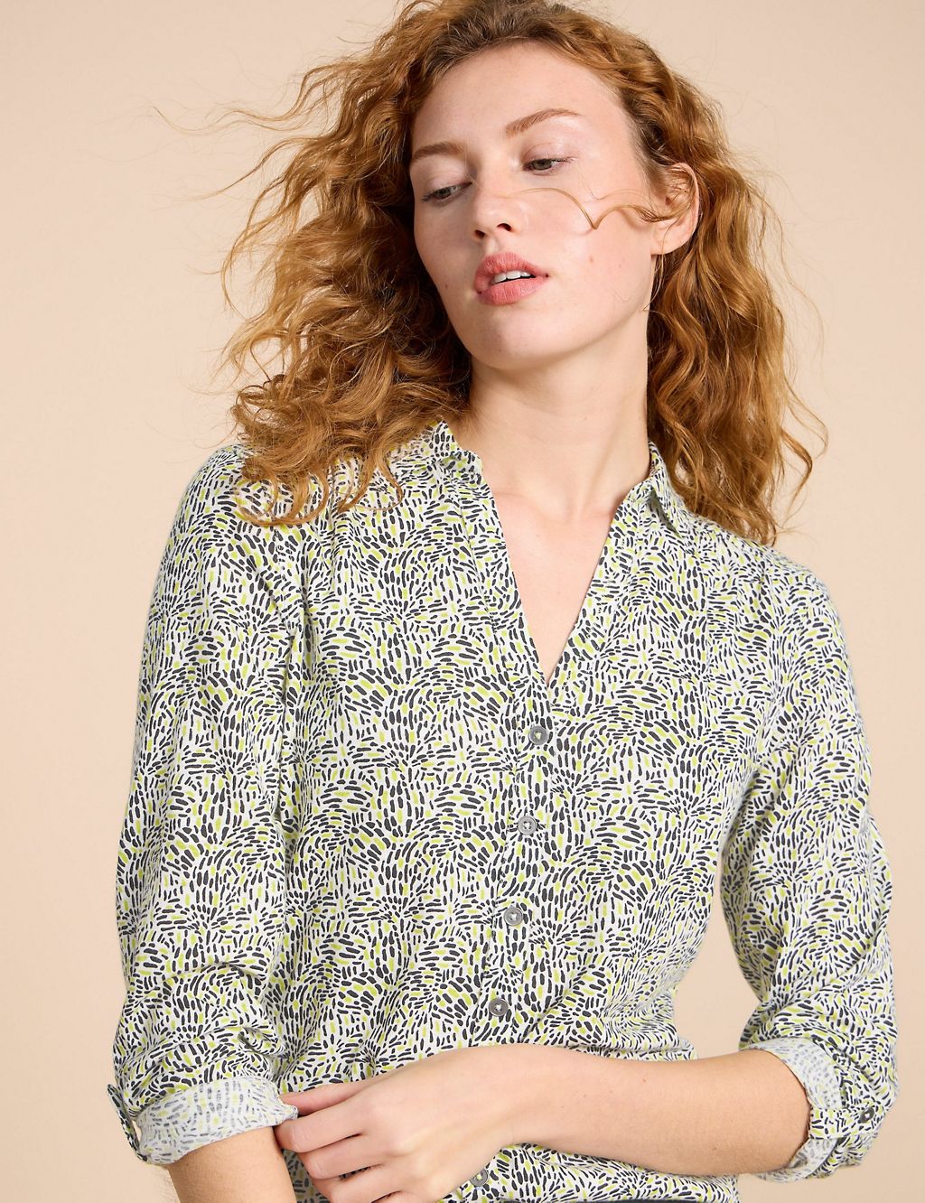 Pure Cotton Jersey Printed Collared Shirt 4 of 6