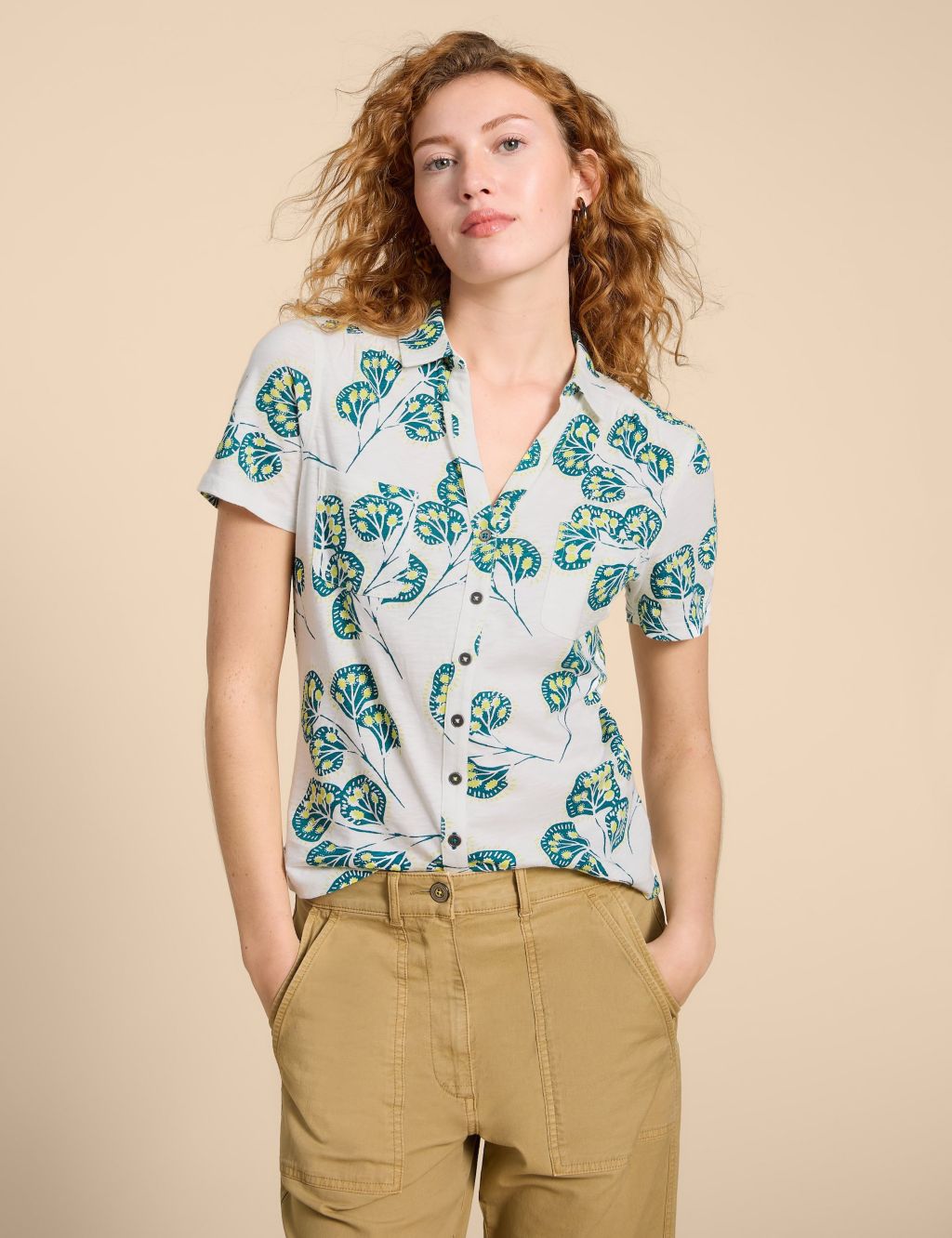 Pure Cotton Jersey Printed Short Sleeve Shirt 3 of 6