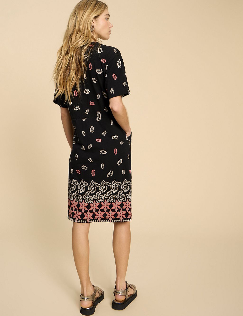 Pure Cotton Jersey Printed Tea Dress 2 of 6