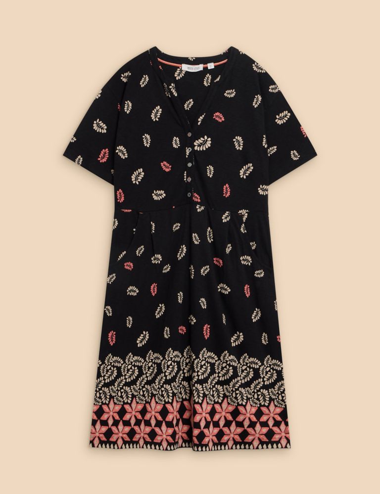 Pure Cotton Jersey Printed Tea Dress 2 of 6