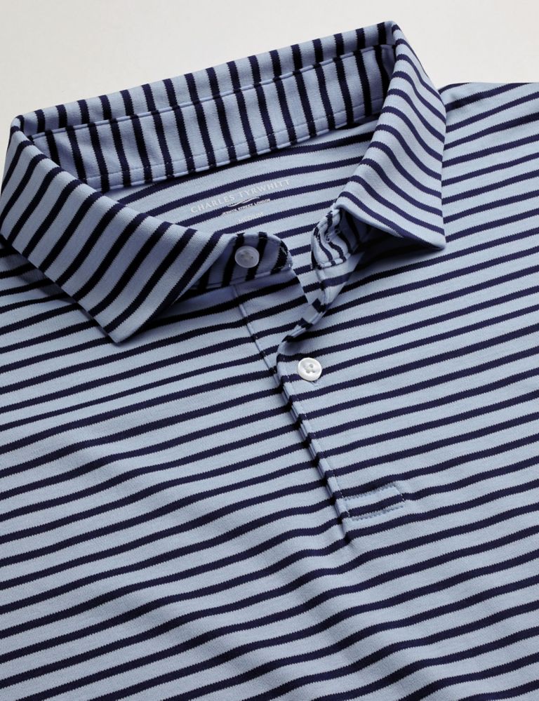 Pure Cotton Jersey Striped Polo Shirt 4 of 5