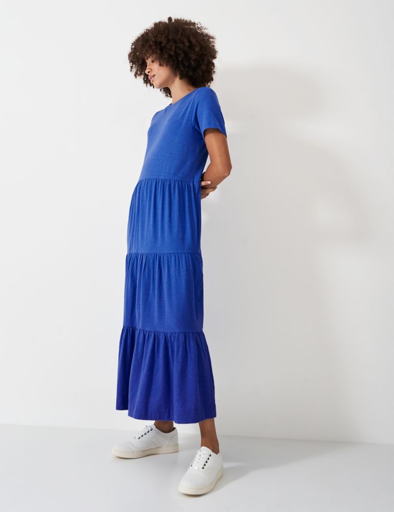 Pure Cotton Jersey Tiered Midaxi Dress 3 of 5