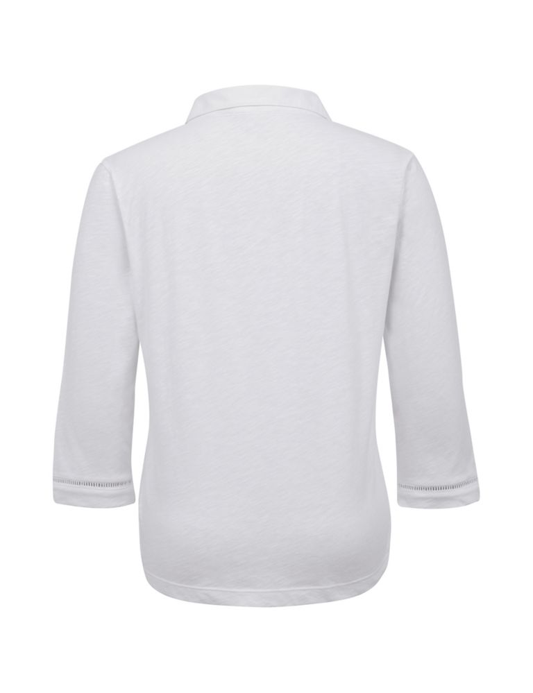 Pure Cotton Jersey V-Neck Polo Top 5 of 6