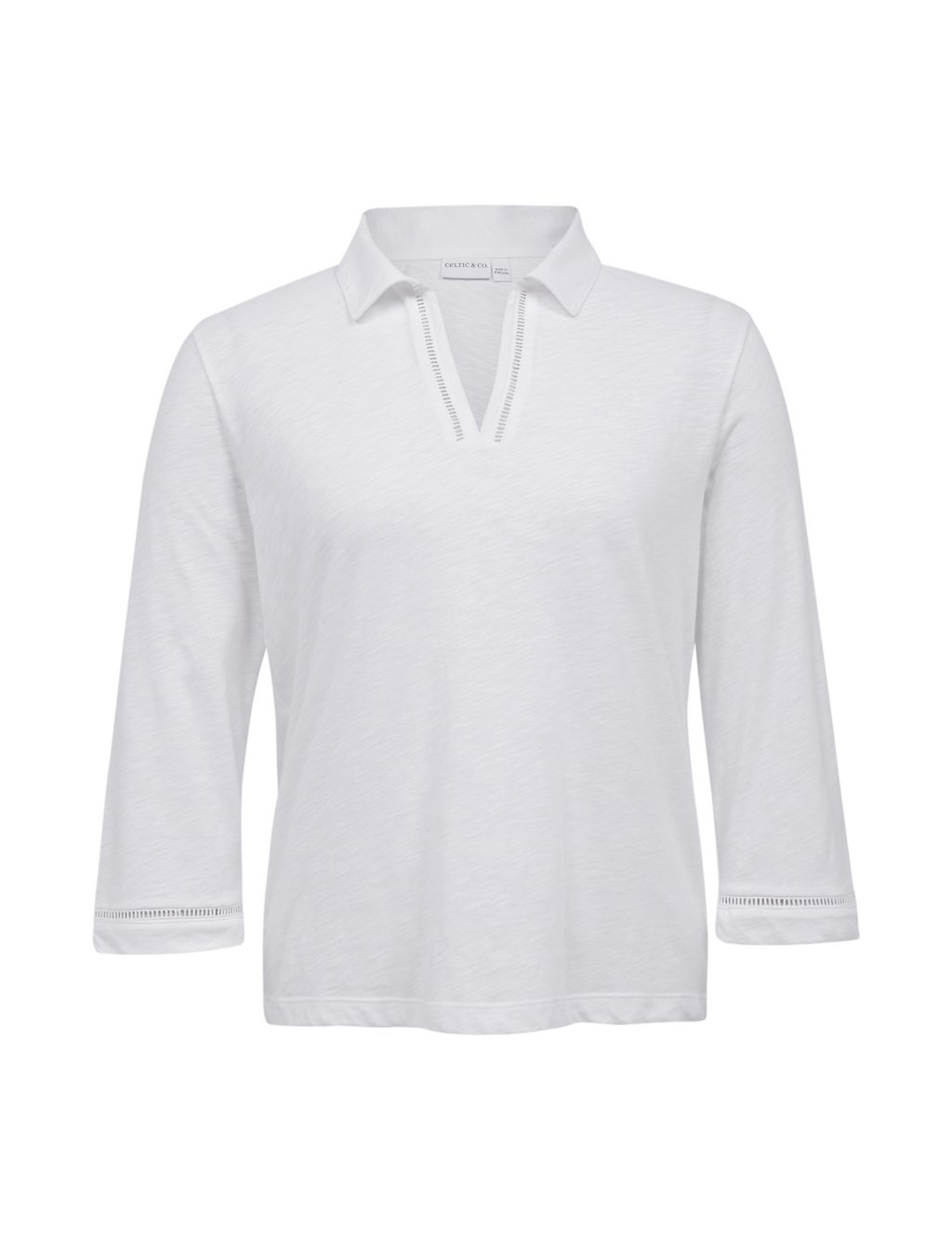 Pure Cotton Jersey V-Neck Polo Top 1 of 6