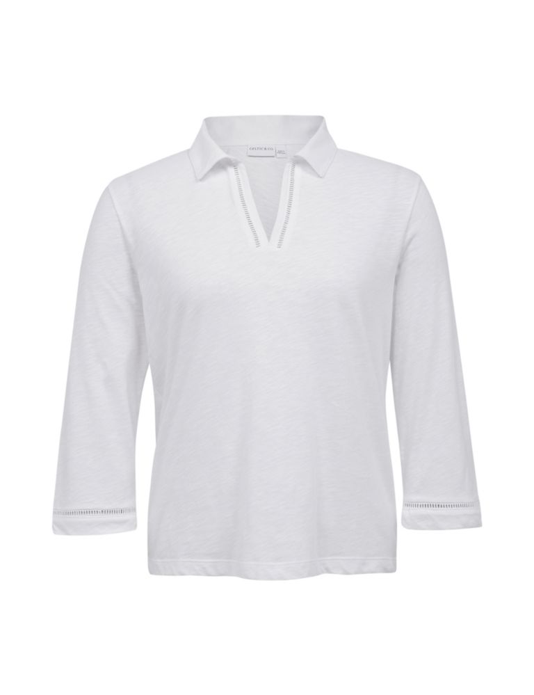 Pure Cotton Jersey V-Neck Polo Top 2 of 6