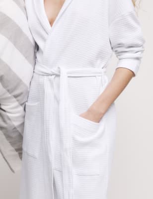 Long white 2025 cotton dressing gown