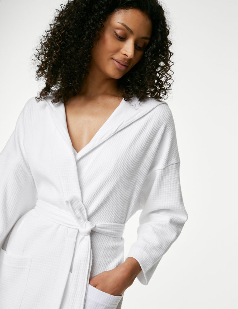 Pure Cotton Jersey Waffle Dressing Gown 4 of 5
