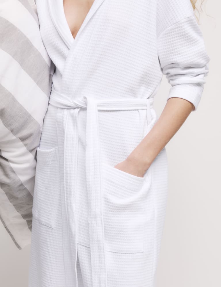 Pure Cotton Jersey Waffle Dressing Gown 5 of 5