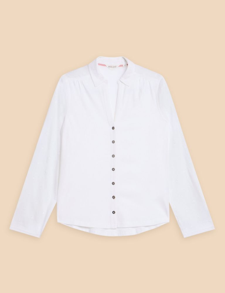 Pure Cotton Jersey Woven Collared Shirt 2 of 6