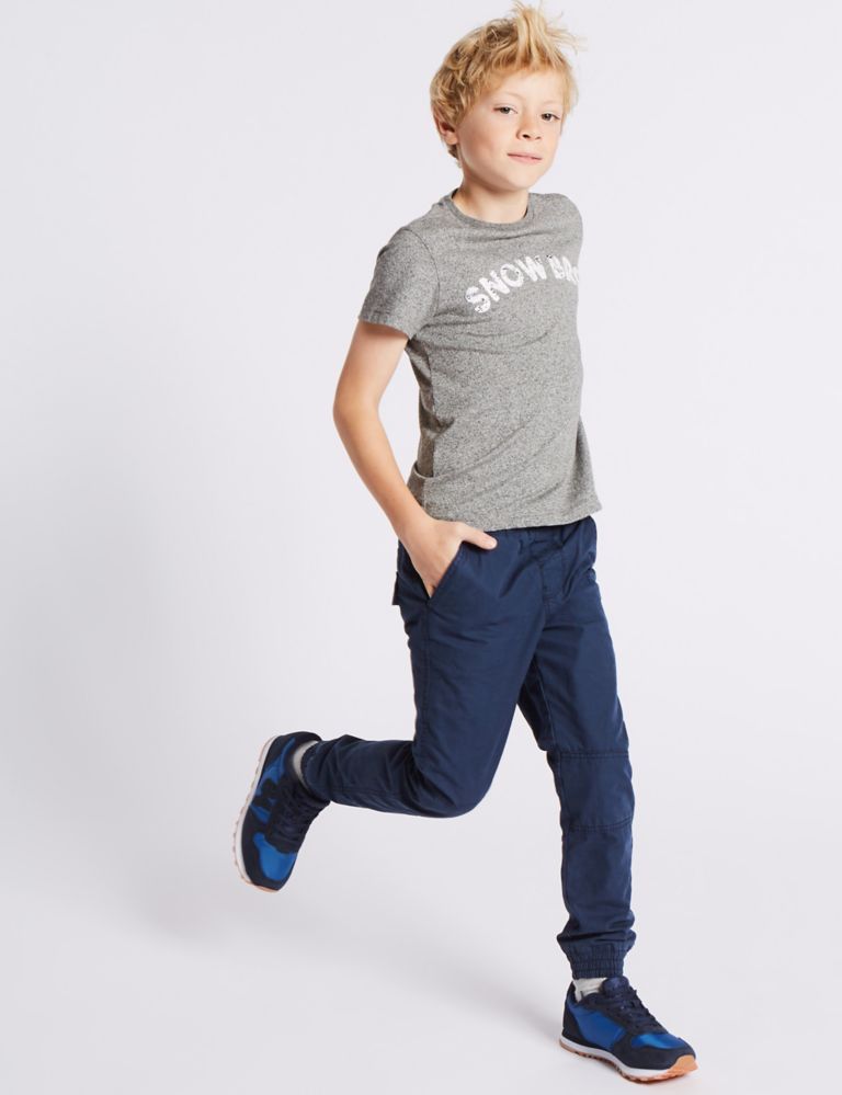 Pure Cotton Joggers (3-14 Years) 1 of 6