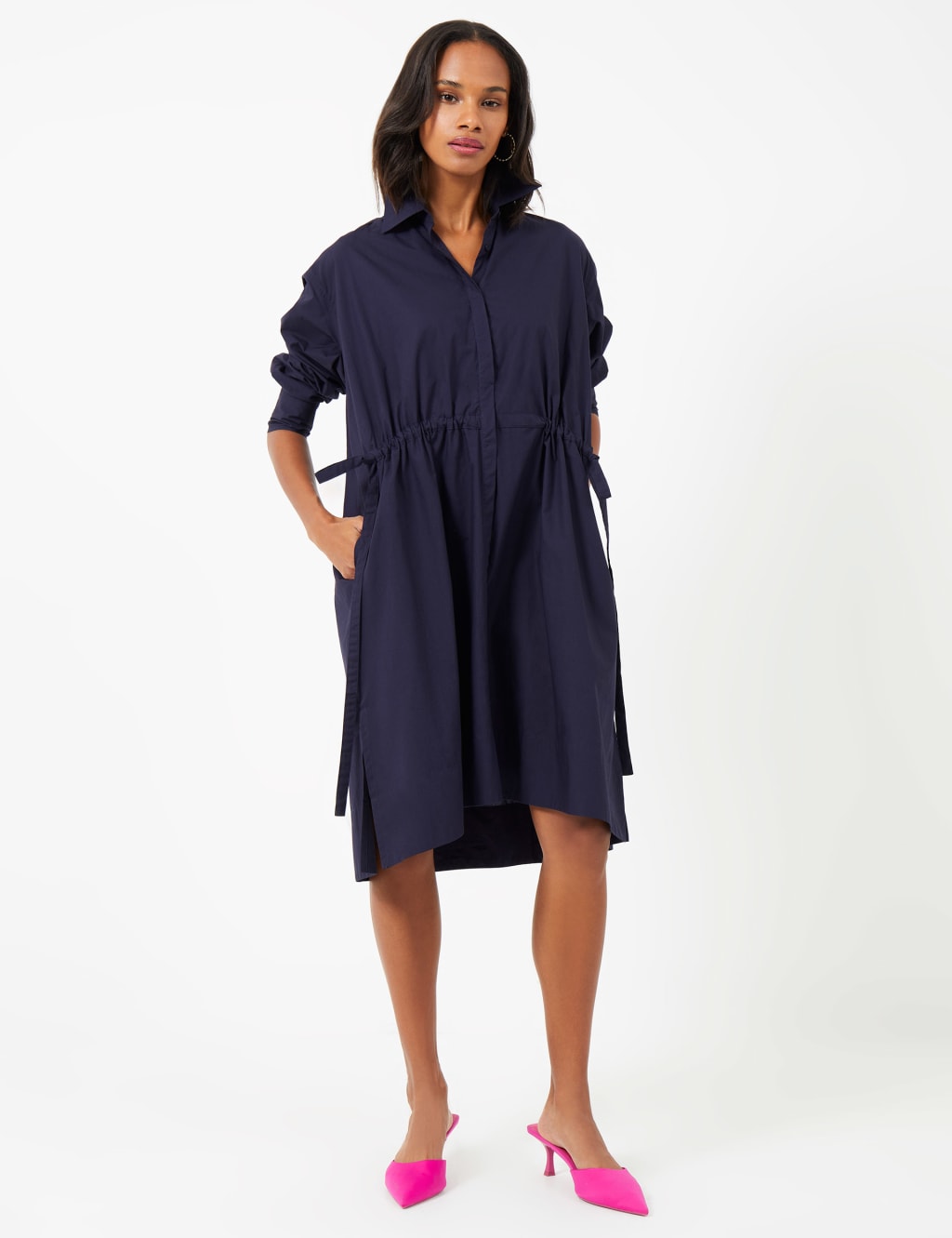 Pure Cotton Knee Length Shirt Dress 3 of 3