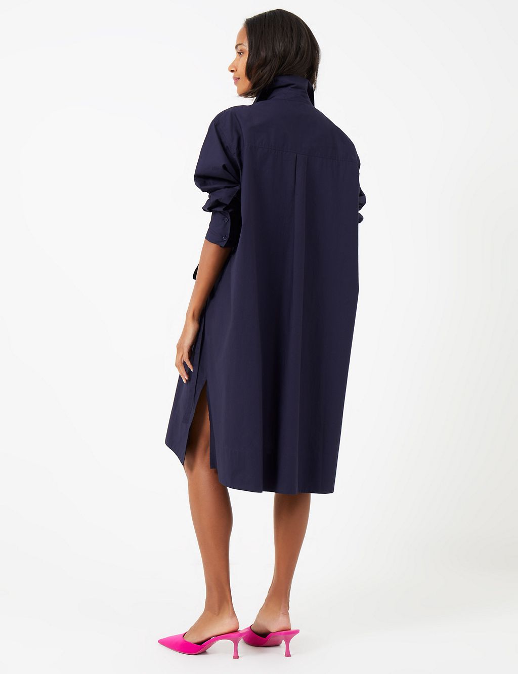Pure Cotton Knee Length Shirt Dress | French Connection | M&S