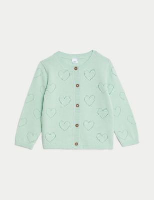 Pure Cotton Knitted Cardigan (0-3 Yrs) Image 2 of 5