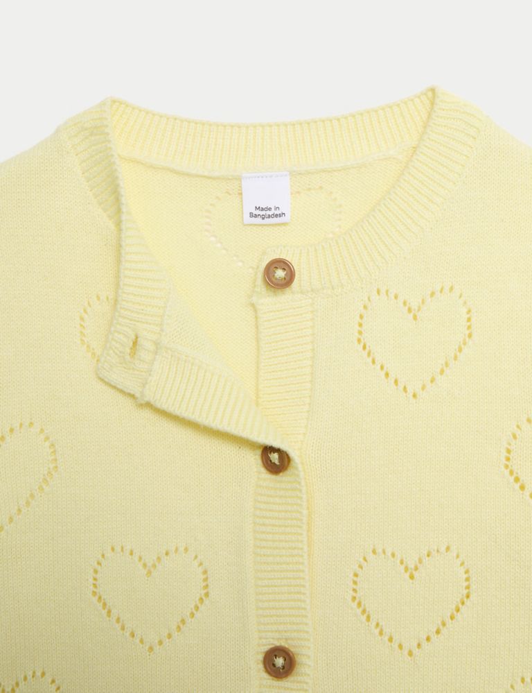 Pure Cotton Knitted Cardigan (0-3 Yrs) 3 of 4