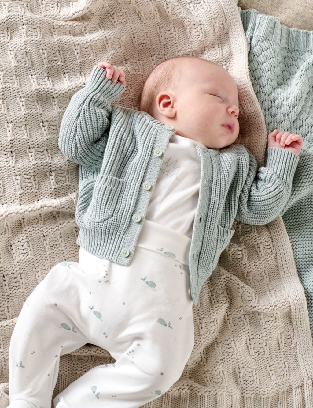Pure Cotton Knitted Cardigan (7lbs-12 Months) 2 of 5