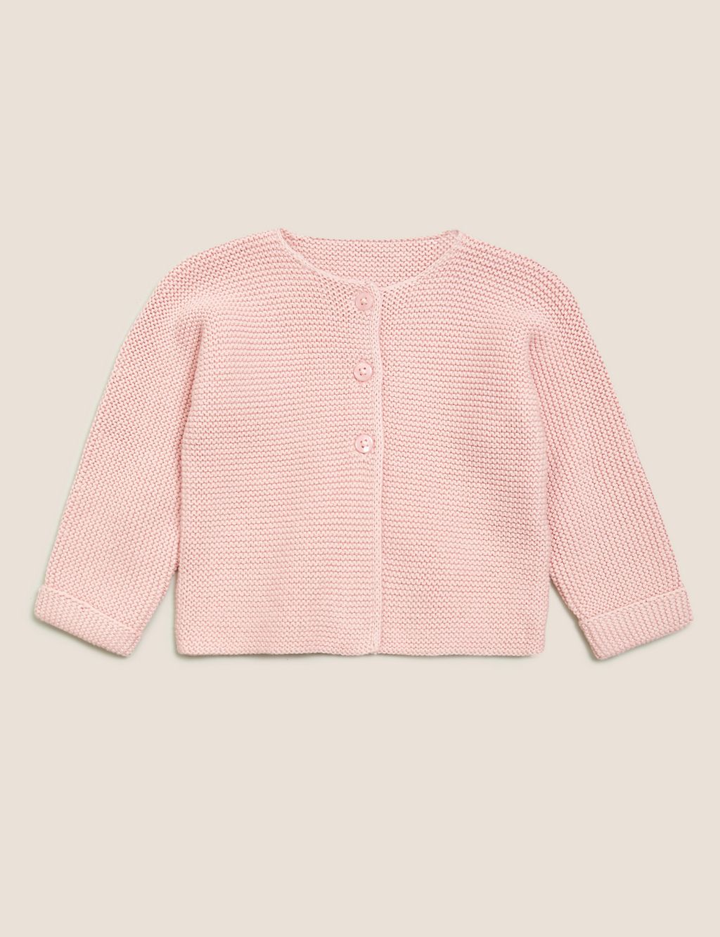 Pure Cotton Knitted Cardigan (7lbs-12 Mths) 3 of 3