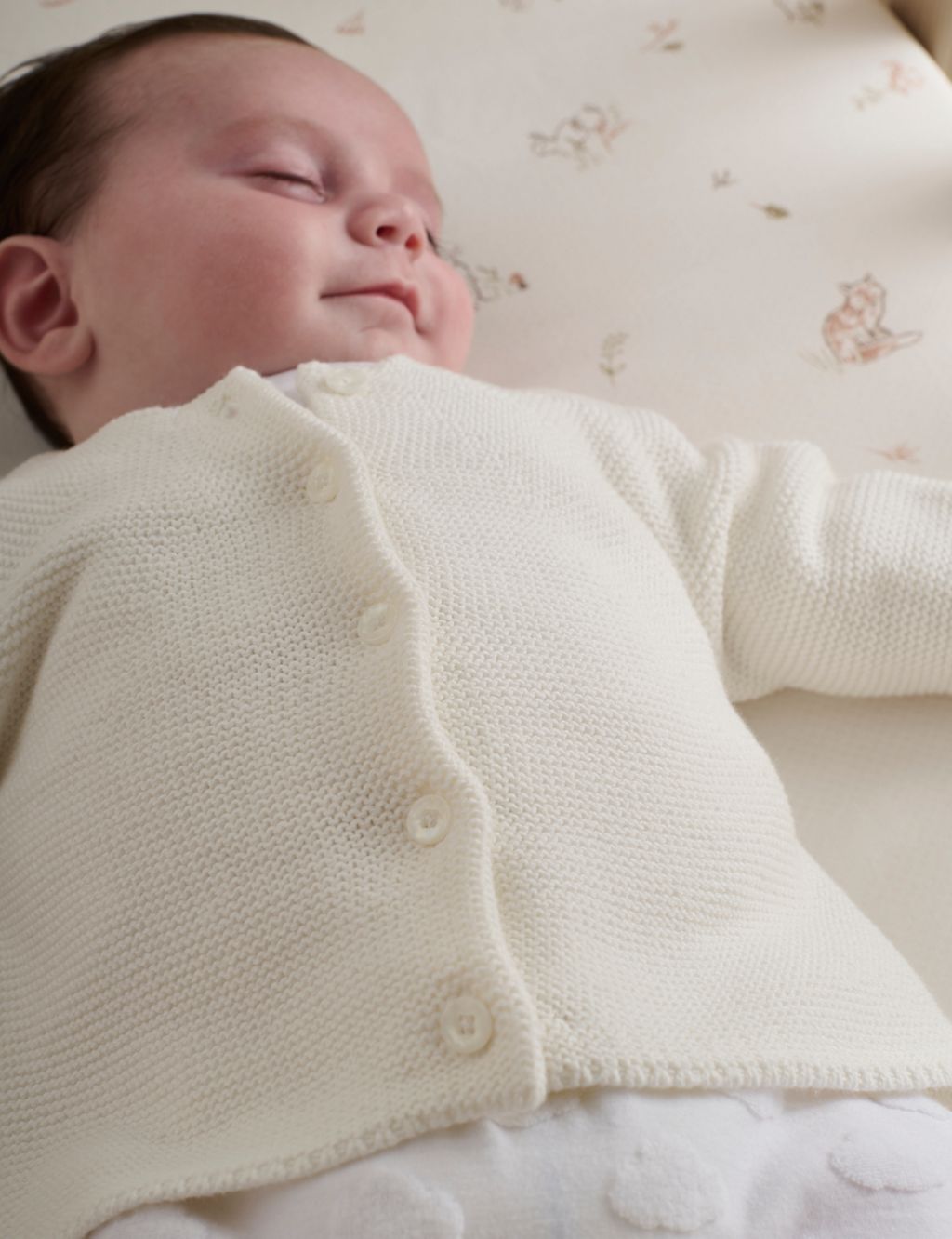 Pure Cotton Knitted Cardigan (7lbs-9 Mths) 2 of 3