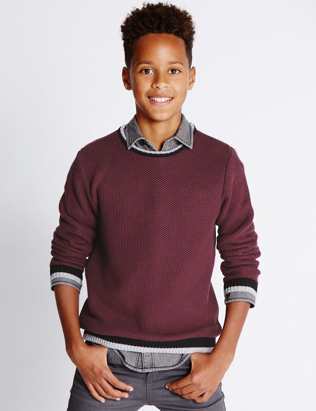 Pure Cotton Knitted Jumper (5-14 Years) 3 of 5