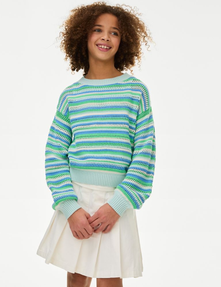Pure Cotton Knitted Jumper (6-16 Yrs) 1 of 4