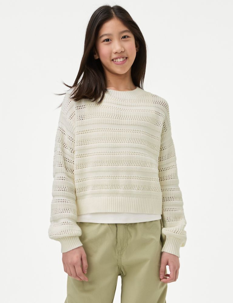 Pure Cotton Knitted Jumper (6-16 Yrs) 3 of 5