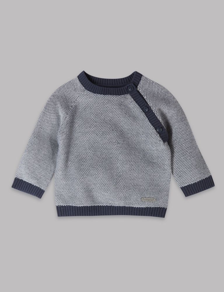 Pure Cotton Knitted Jumper 1 of 5