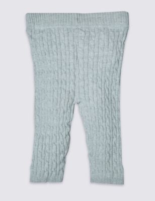 Pure Cotton Knitted Leggings Image 2 of 3