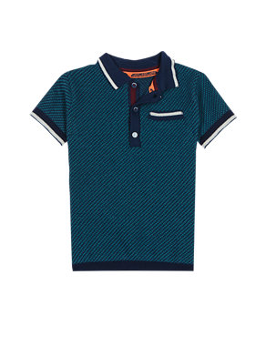 Pure Cotton Knitted Polo Shirt (1-7 Years) Image 2 of 3