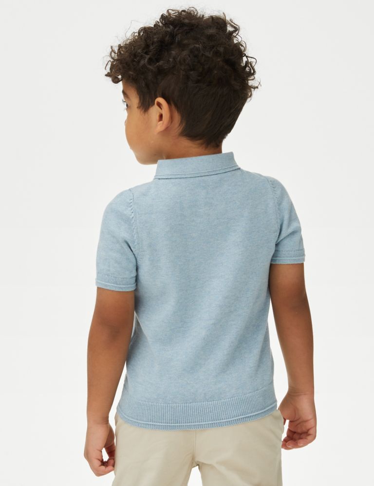 Pure Cotton Knitted Polo Shirt (2-8 Yrs) 4 of 4