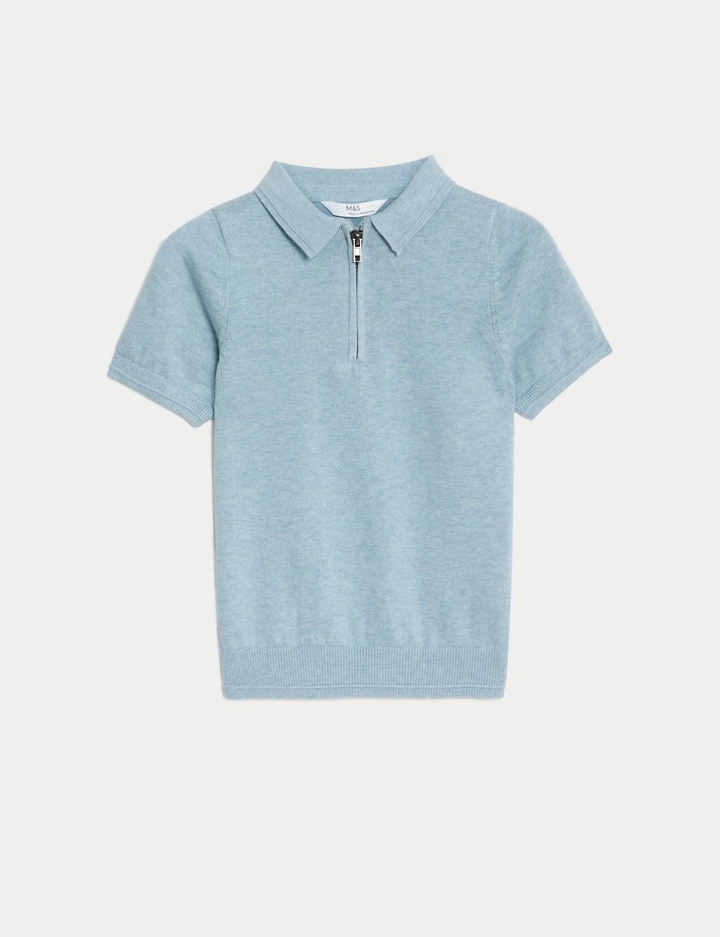 Pure Cotton Knitted Polo Shirt (2-8 Yrs) 1 of 4