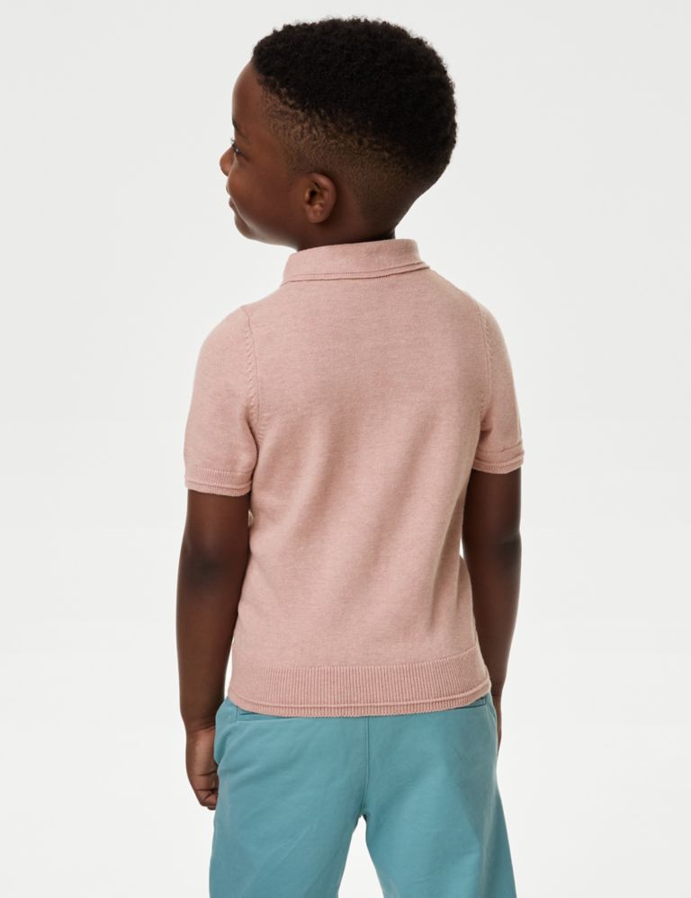 Pure Cotton Knitted Polo Shirt (2-8 Yrs) 4 of 4