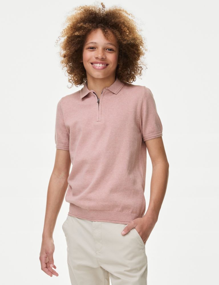 Pure Cotton Knitted Polo Shirt (6-16 Yrs) 4 of 6