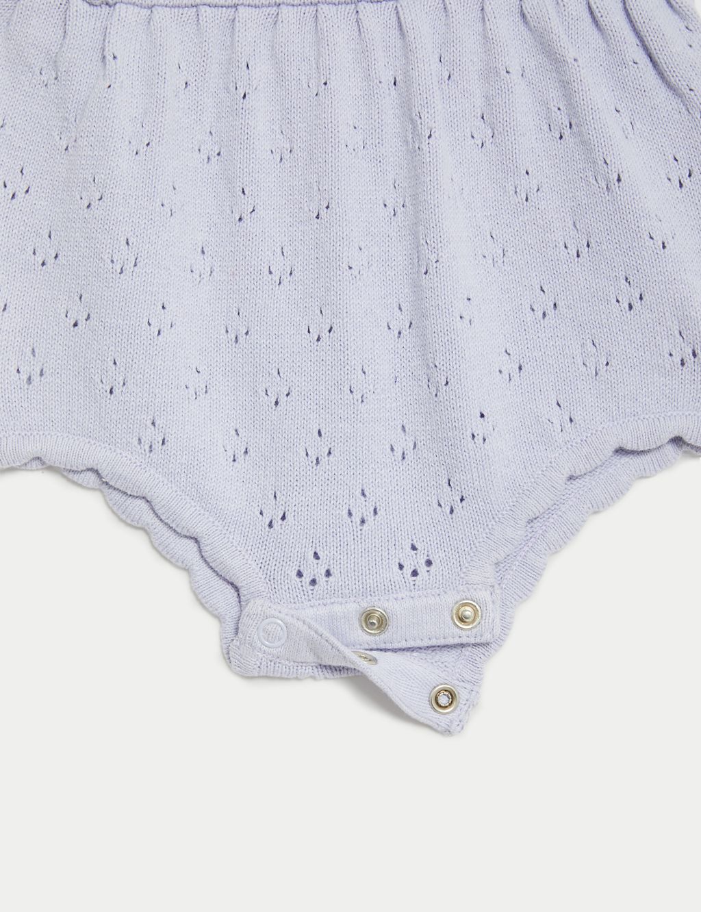 Pure Cotton Knitted Romper (0-12 Mths) 4 of 6