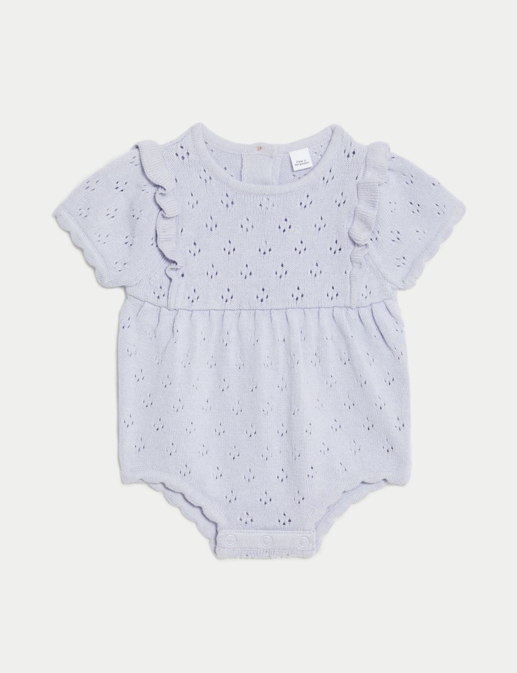 Pure Cotton Knitted Romper (0-12 Mths) 1 of 6