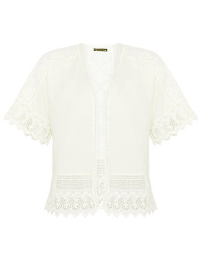 Pure Cotton Lace Bib Cover-Up Top Image 2 of 6