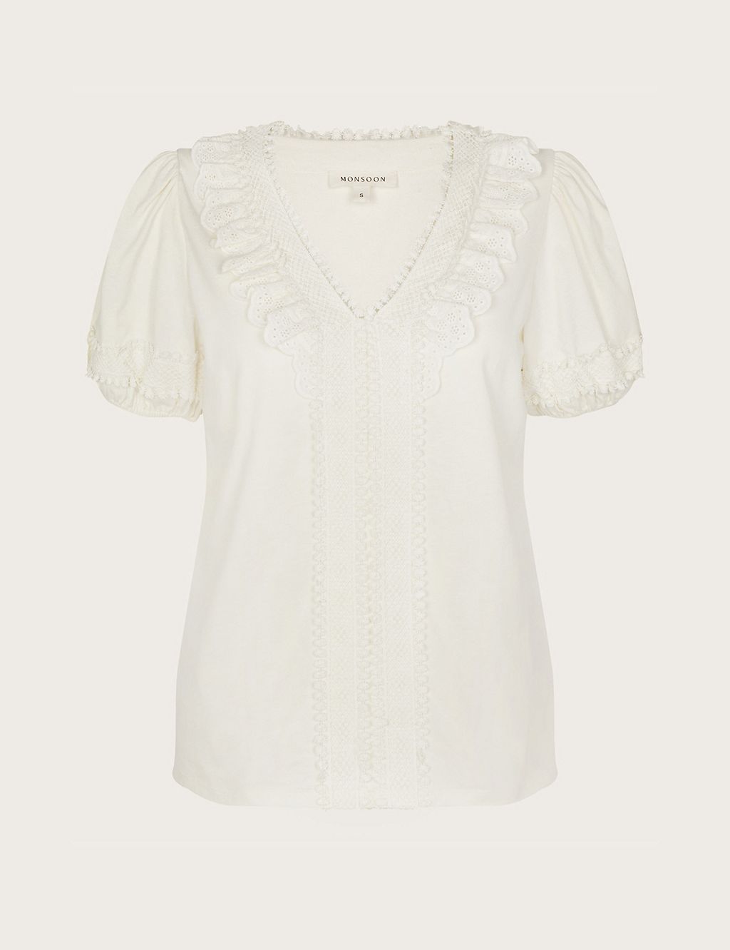 Pure Cotton Lace Detail Top 1 of 5