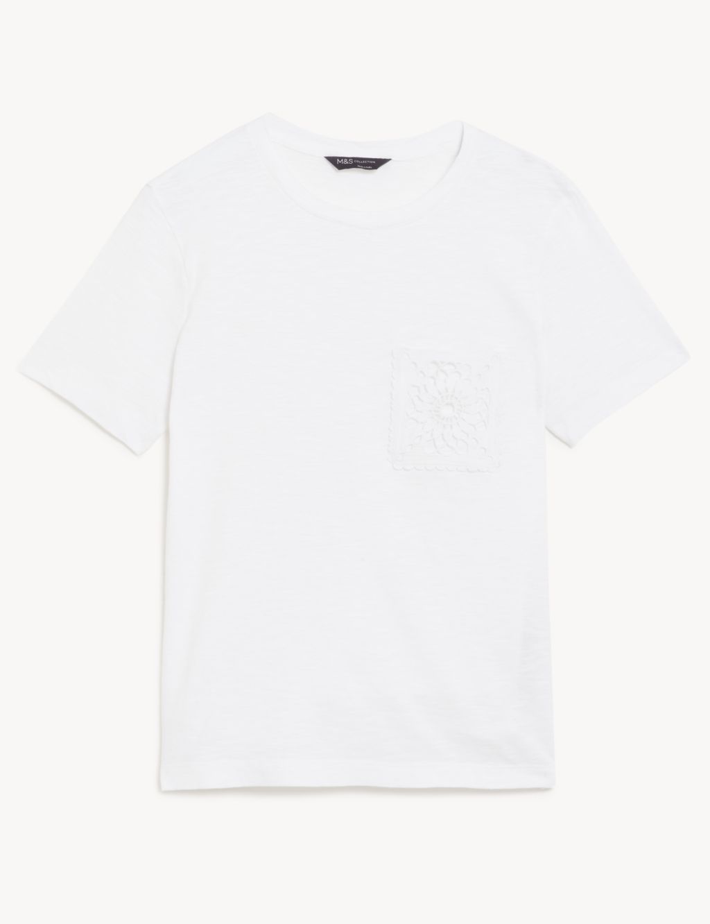 Pure Cotton Lace Pocket T-Shirt | M&S Collection | M&S