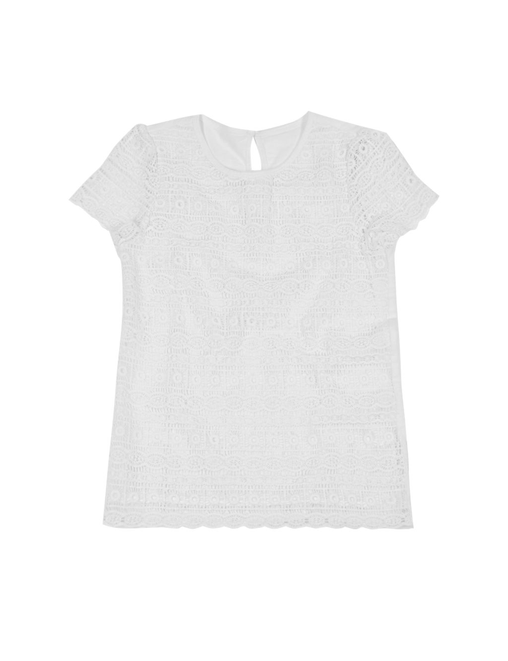 Pure Cotton Lace Top (5-14 Years) 1 of 3