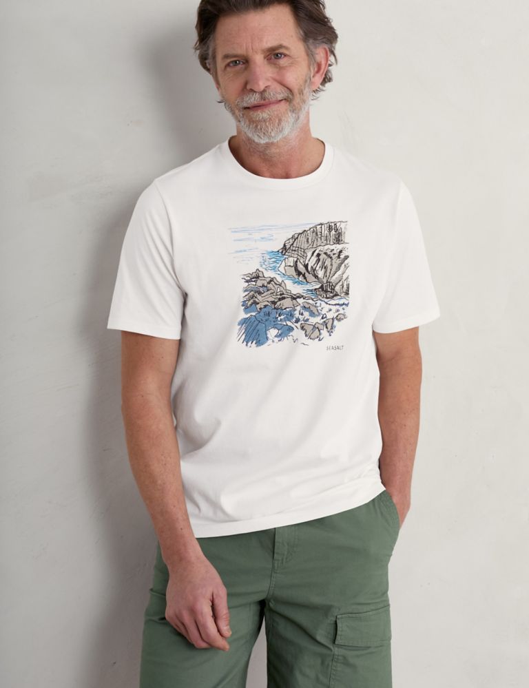 Pure Cotton Landscape Graphic T-Shirt 1 of 3