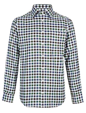 Pure Cotton Large Gingham Checked Shirt Image 2 of 3