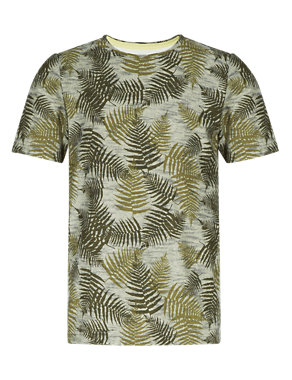Pure Cotton Leaf Print T-Shirt (1-7 Years) Image 2 of 4