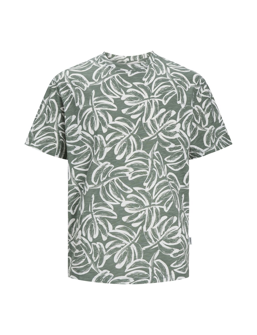 Pure Cotton Leaf Print T-Shirt 1 of 7