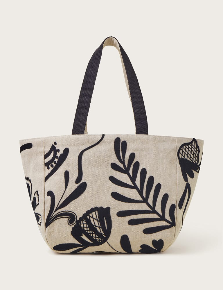 Pure Cotton Leaf Print Tote Bag 1 of 3