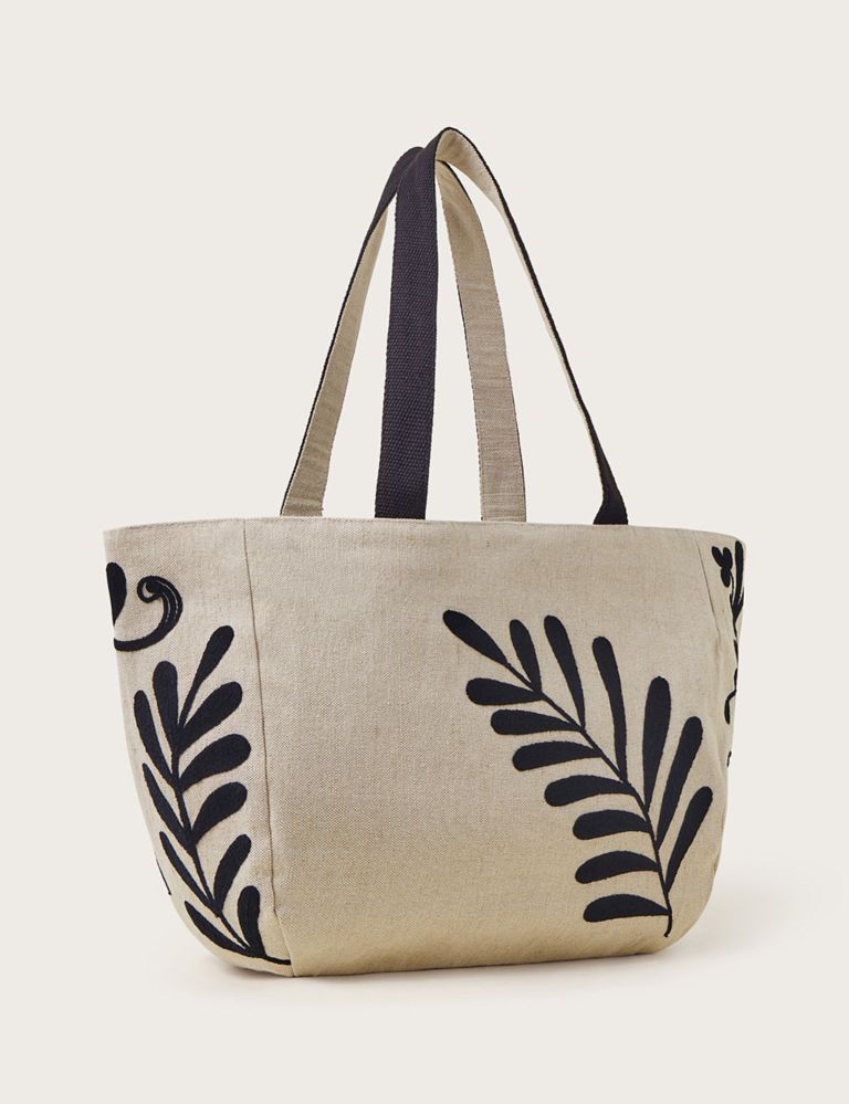 Pure Cotton Leaf Print Tote Bag 2 of 3