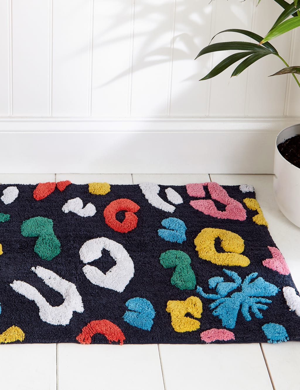 Pure Cotton Leopard Bee Bath Mat Joules M&S