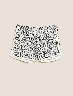 Pure Cotton Leopard Print Runner Shorts (6-16 Yrs) Image 2 of 5