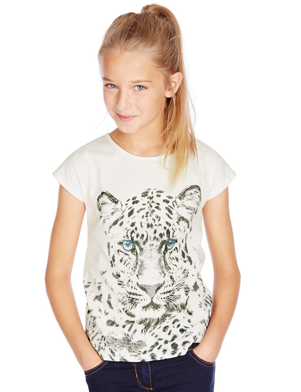 Pure Cotton Leopard Print T-Shirt (5-14 Years) 3 of 4