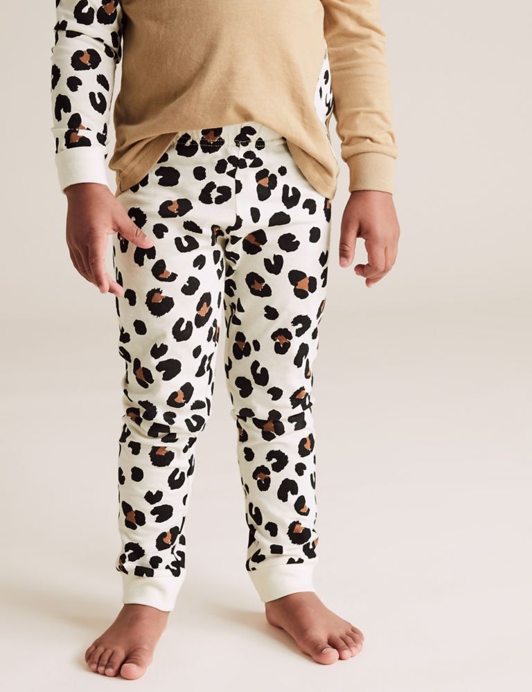 Pure Cotton Leopard Pyjama Set (1-7 Yrs) 4 of 4