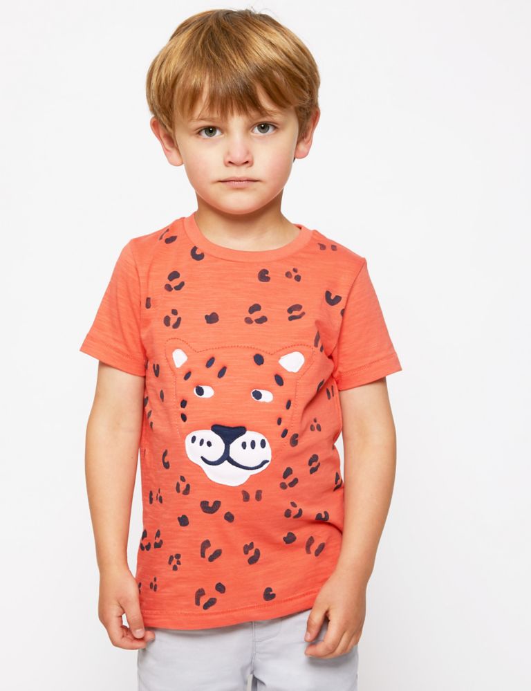 Pure Cotton Leopard T-Shirt (2-7 Years) 3 of 4